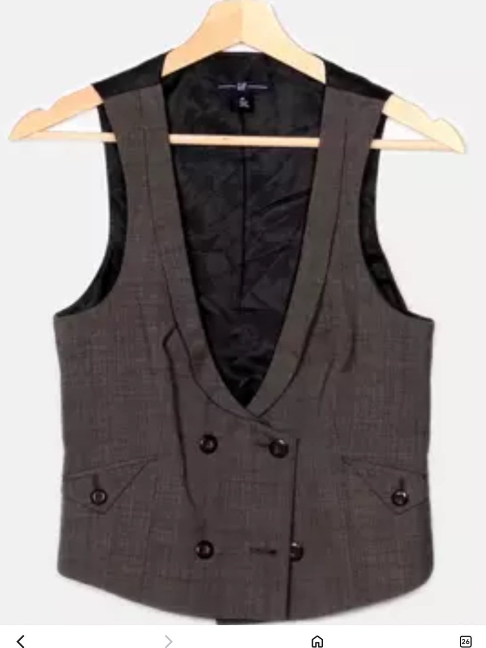 GAP women’s Gray Double-Breasted Dress Vest XS rocker grunge festival edgey
